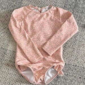 J. Crew crew cuts x minnow  Floral Long Sleeve Swimsuit 3t/4t